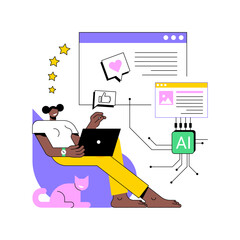 AI-Generated Blog Posts abstract concept vector illustration.