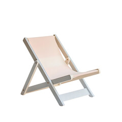Elegant Minimalist Wooden Beach Chair with a Refine Isolated on Transparent Background