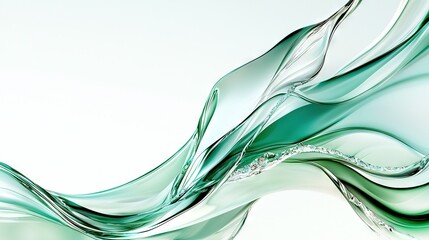   A clear photo of water waves on a white backdrop against a blue and white sky