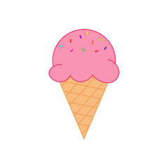 Ice-cream cone strawberry flavor