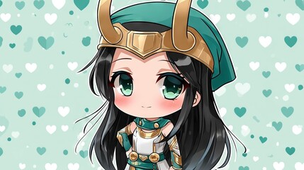 Fototapeta premium loki chibi kawaii deity