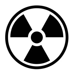 Fototapeta premium Nuclear radiation hazard symbol, isolated black on transparent background 