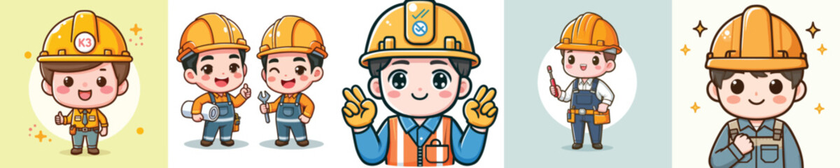 Fototapeta premium vector design of a worker smiling