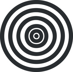 Black and white concentric circles forming a target or bullseye design symbolizing focus and precision