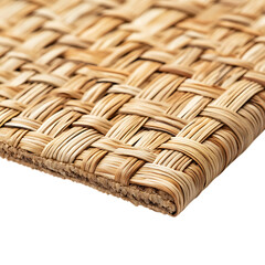 Contemporary Eco Straw Mat Featuring a Natural Wove Isolated on Transparent Background