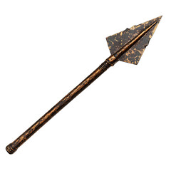 Bold Arrow with Rugged Distinctive Edges in Warm Fo Isolated on Transparent Background
