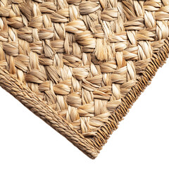 Elegant Minimalist Straw Beach Mat with a Classic W Isolated on Transparent Background