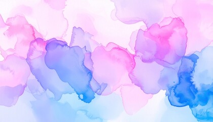 Abstract Watercolor Painting with Pink, Purple, and Blue Hues – Fluid Ink Wash Texture, Soft Decorative Artistic Background, Modern Color Blend Design for Creative Projects