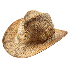 Soft Straw Hat with a Delicate Loosely Woven Texture Isolated on Transparent Background