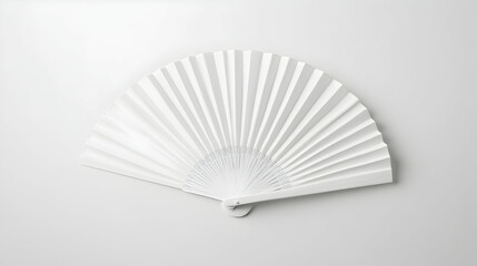 White folding hand fan mock  up 9  0527B