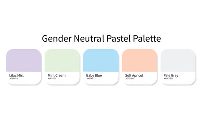 Gender-Neutral Pastel Color Palette 2025 – Soft Tones for Inclusive, Modern Fashion with HEX Codes for Designers, Stylists, Creators & Digital Artists