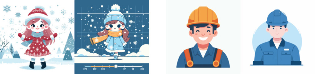 vector design of a worker smiling