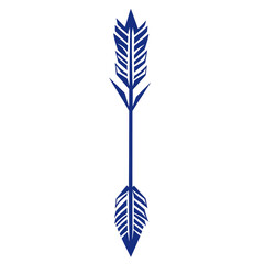 Modern Arrow with Precise Crisp Lines in Regal Roy Isolated on Transparent Background