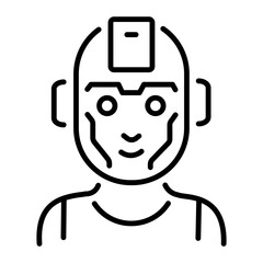 A line style icon of face recognition scan
