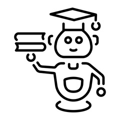 A linear icon of educational robot