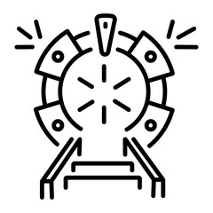 A linear icon depicting a sci fi interdimensional portal