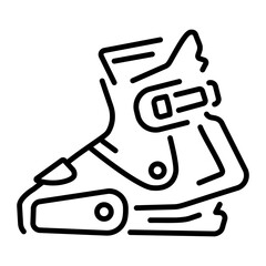 A linear icon of futuristic antigravity shoe technology