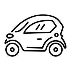 A linear icon showing self balancing motorbike