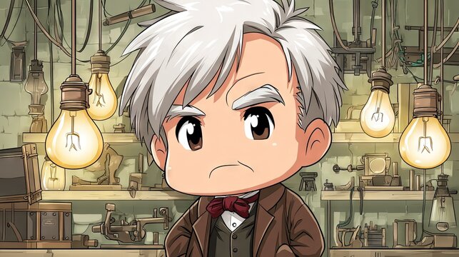 thomas edison chibi kawaii 
