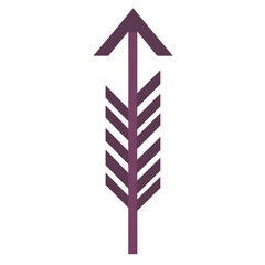 Contemporary Arrow with Clear Vector Lines in Rich Isolated on Transparent Background