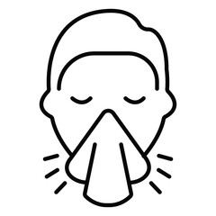 Sneezing Vector Icon for Health Awareness Campaigns