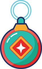 Obraz premium Colorful Christmas Ornament Design Icon