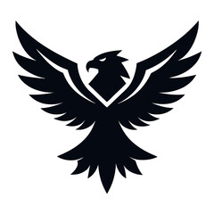 Obraz premium eagle shield with wings silhouette icon vector isolated on white background