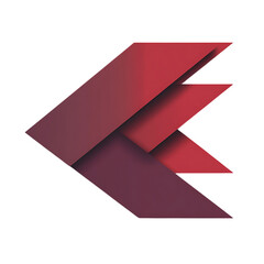 Abstract Arrow with Overlapping Layers in Deep Burg Isolated on Transparent Background