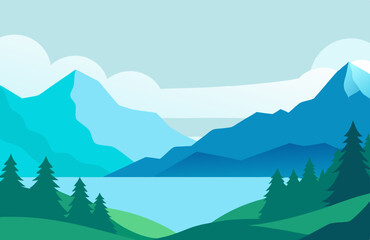 Fototapeta premium landscape with mountains