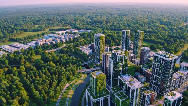 Modern green eco-Cityscape view