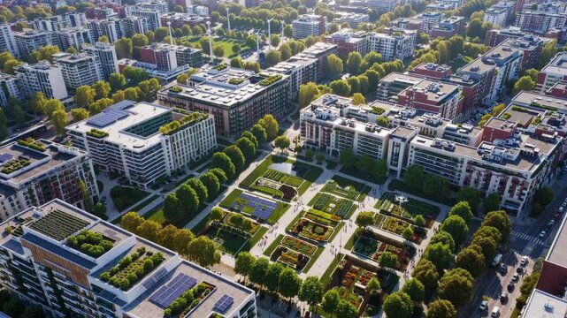 Modern green eco-Cityscape view
