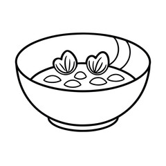 simple clam chowder line vector