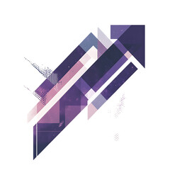 Contemporary Arrow with Layered Design in Deep Viol Isolated on Transparent Background
