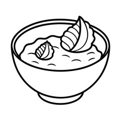 simple clam chowder line vector