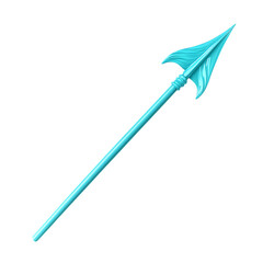 Modern Arrow with Dynamic Curves in Turquoise Color Isolated on Transparent Background