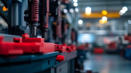 Advanced injection molding machines in a clean facility produce precise plastic components, showcasing intricate machinery and efficient production lines