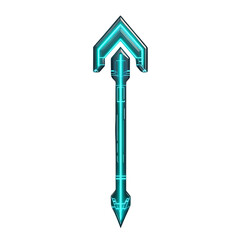 Futuristic Arrow with a Sleek Digital Structure Isolated on Transparent Background