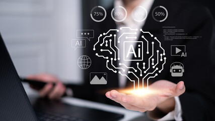 Artificial intelligence technology ai digital innovation image generation chatbot business dashboard data analysis