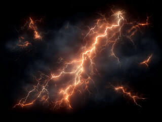 Lightning bolt on black background,