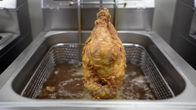 Whole Chicken Fried with Cooking Oil