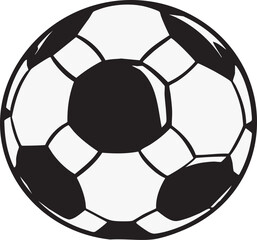 Soccer ball vector illustration, a classic black and white sports game symbol