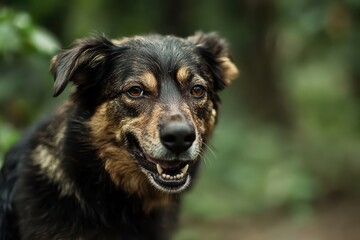 Fototapeta premium Happy dog in green nature
