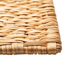 Contemporary Woven Straw Beach Mat with a Natural Finish Isolated on Transparent Background