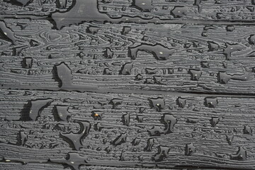 Dark grey surface with water or rain drops close up