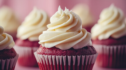 Delicious Red Velvet Cupcakes with Cream Cheese Frosting for Dessert Lovers