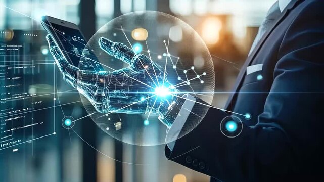 Abstract fractal of shining digital light depicts the design of a global communications network