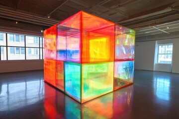 Colorful Transparent Cube Installation