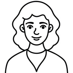 vector illustration of a lineart woman