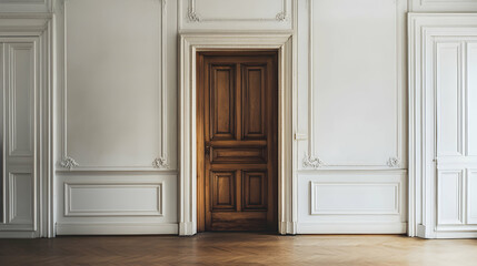 A classic wooden door frames an e  D6D72