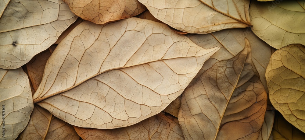 Poster dried leaves texture background showcasing intricate patterns and natural colors